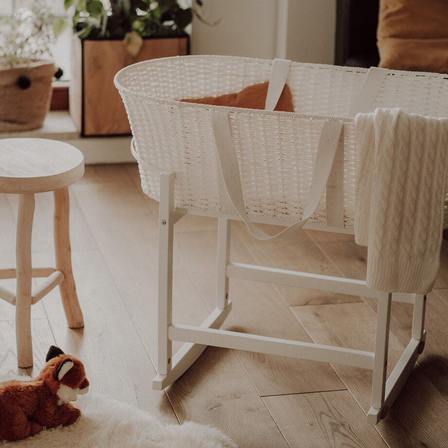 Bujak na kosz Happy Moses - RockingBaby Stand biały