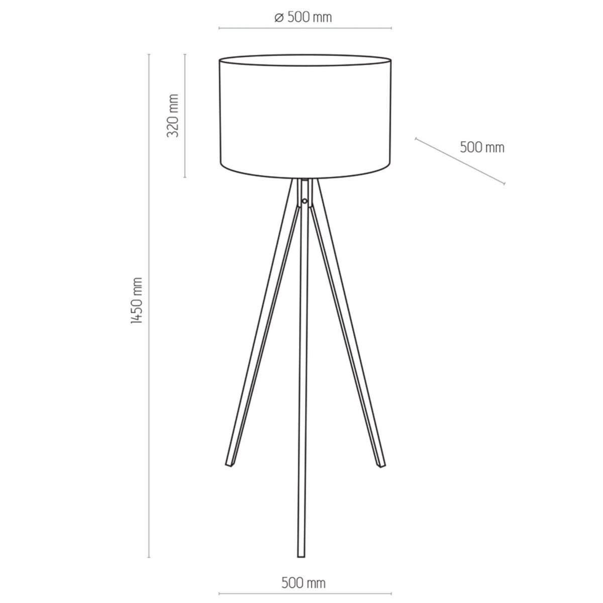 Rustykalna lampa podłogowa Treviso 5039 TK Lighting okrągły abażur czarny