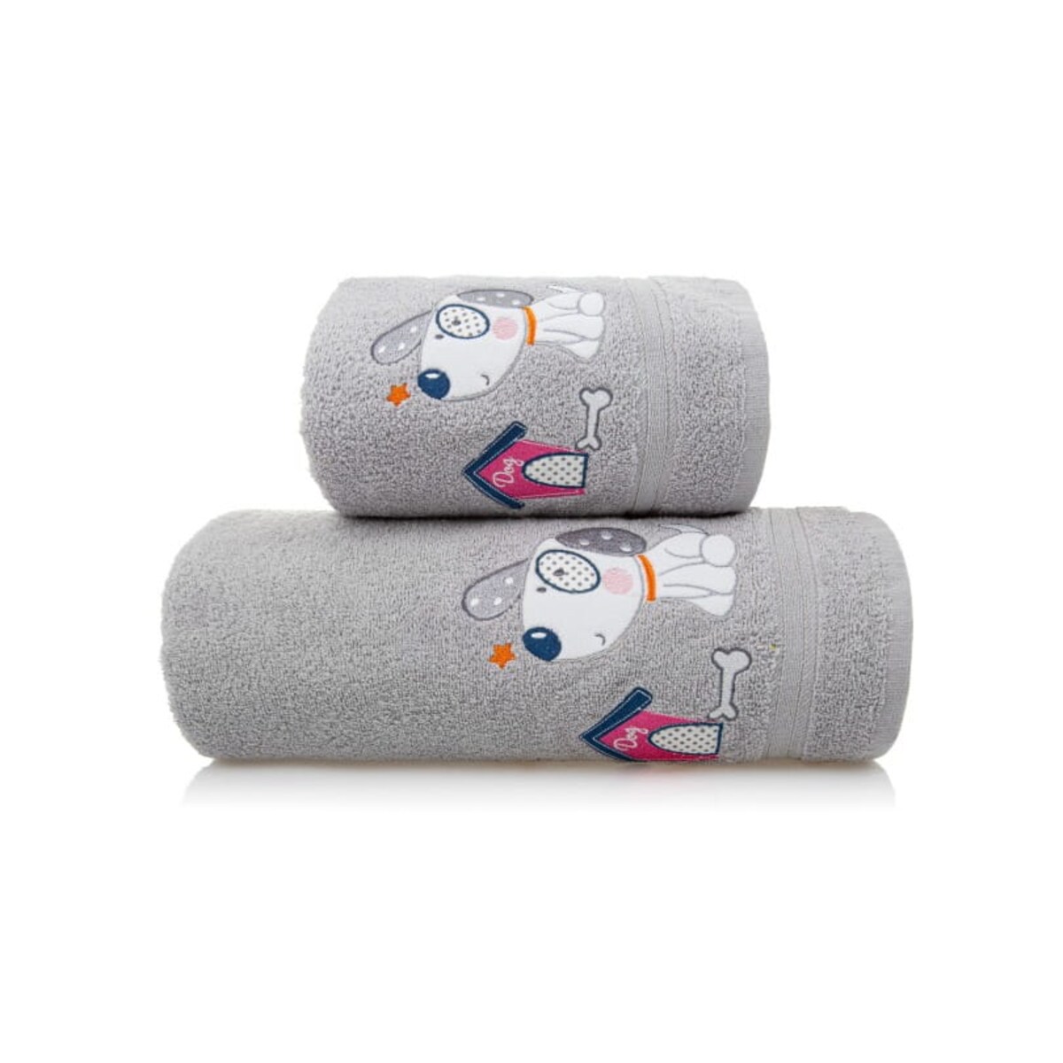 Gruby Dziecięcy Ręcznik Szary miękki do Rąk dla Dzieci 30 x 50 Azorek Piesek