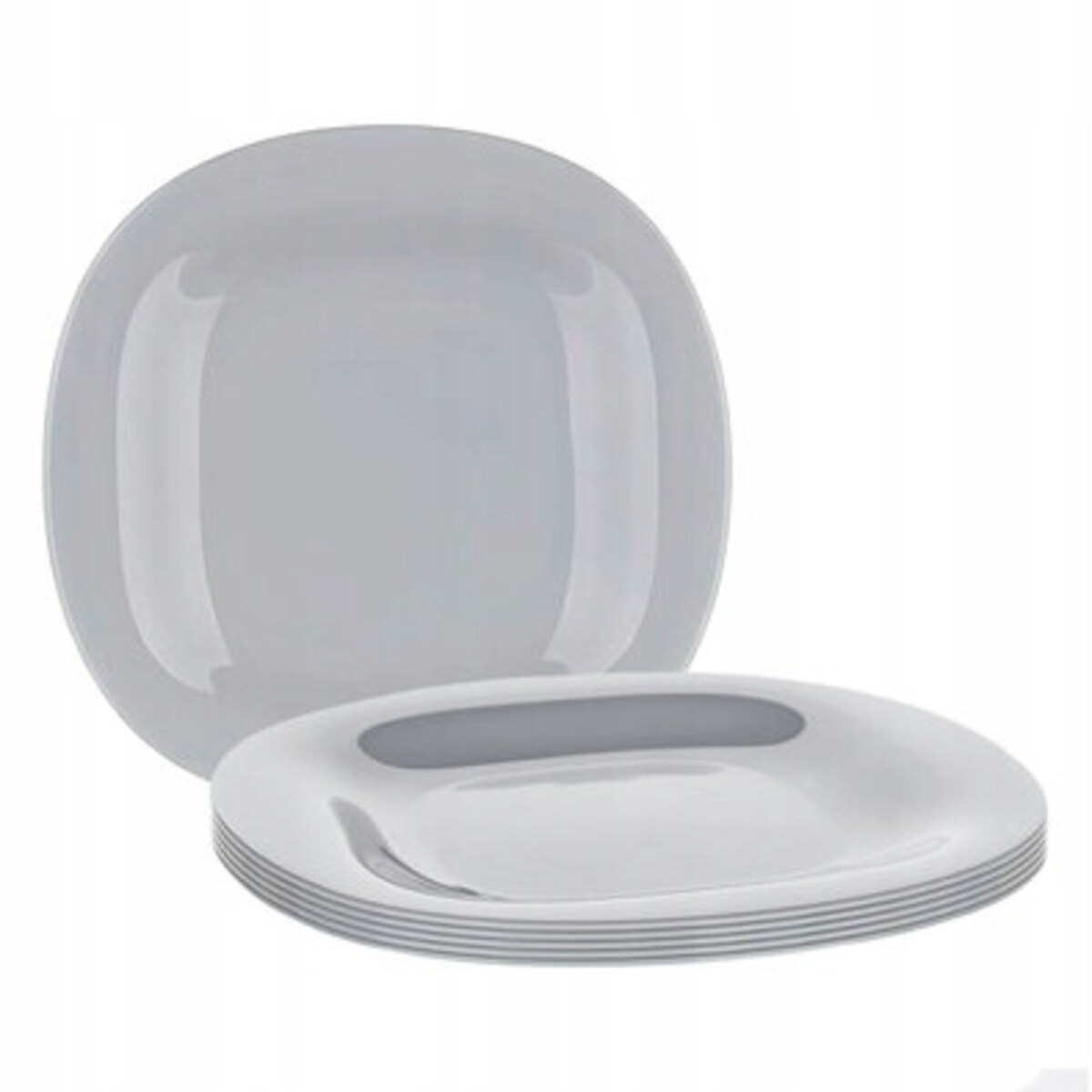 6szt TALERZE PŁYTKIE kwadratowe szare OBIADOWE drugie danie 27 cm LUMINARC