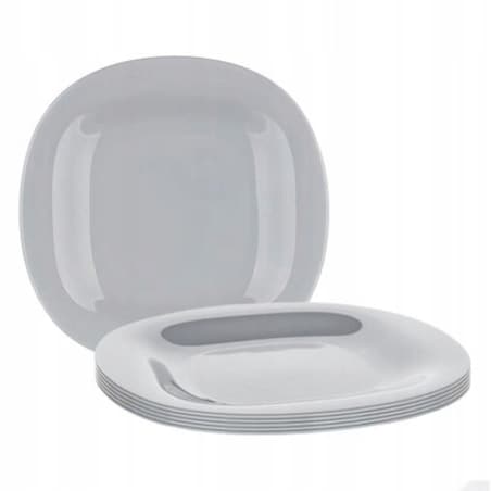 6szt TALERZE PŁYTKIE kwadratowe szare OBIADOWE drugie danie 27 cm LUMINARC