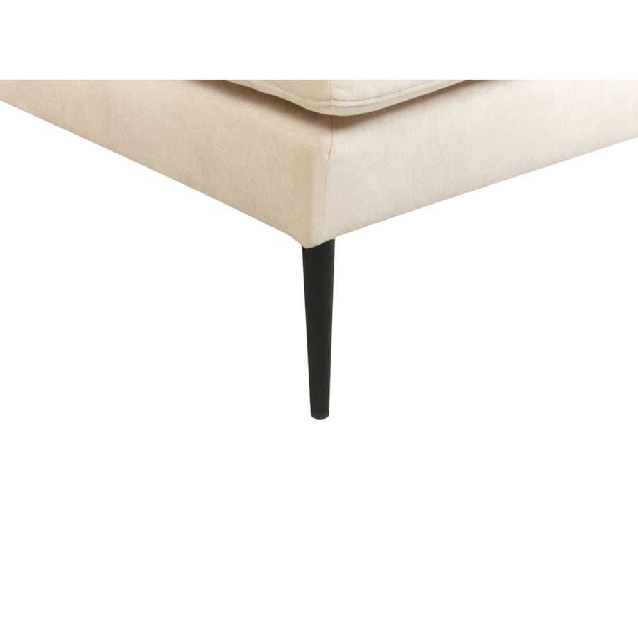 Narożnik welurowy lewostronny kremowy FLAM