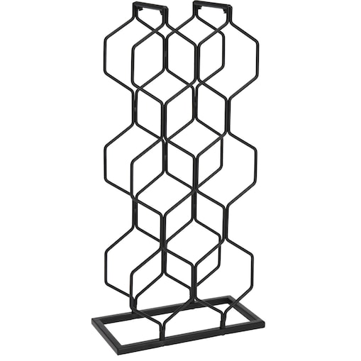 Stojak na wino metalowy, na 8 butelek, wys. 48 cm, kolor czarny