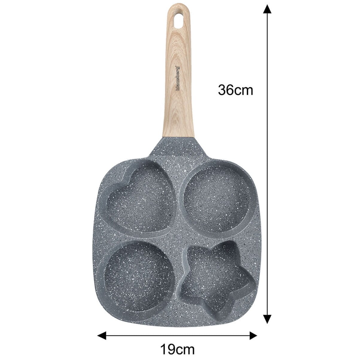 Patelnia marmurkowa 4 w 1 do naleśników jajek placków pancake 18cm SZARA KLAUSBERG