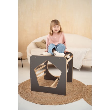 Kostka Wielozadaniowa + krzesełko - szara