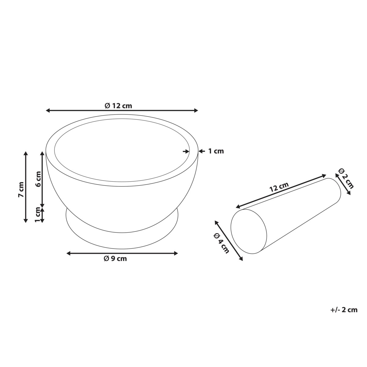 Moździerz z tłuczkiem BANHA Drewno mango Brązowy/ czarny