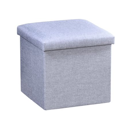 Pufa z miejscem do przechowywania, imitacja lnu, 38 x 38 cm