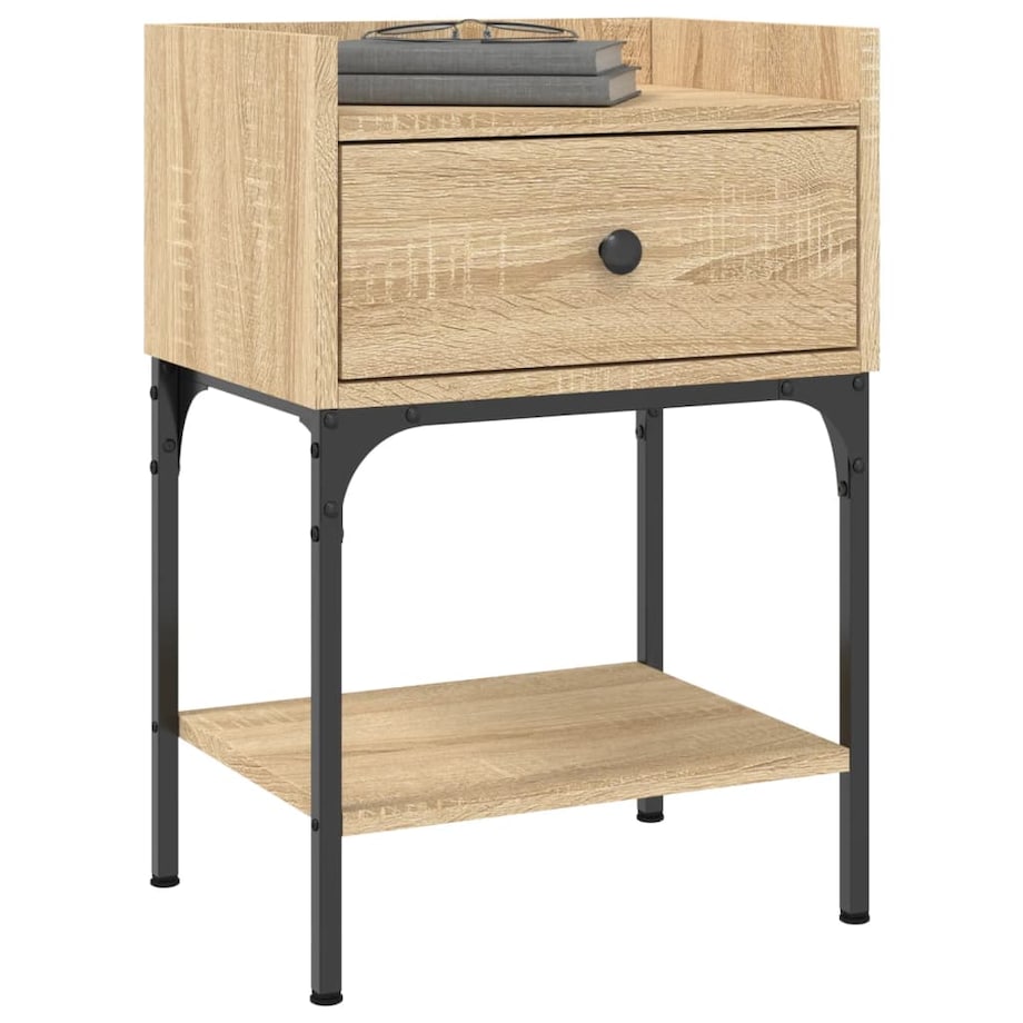 vidaXL Stolik nocny, dąb sonoma, 40,5x31x60cm, materiał drewnopochodny