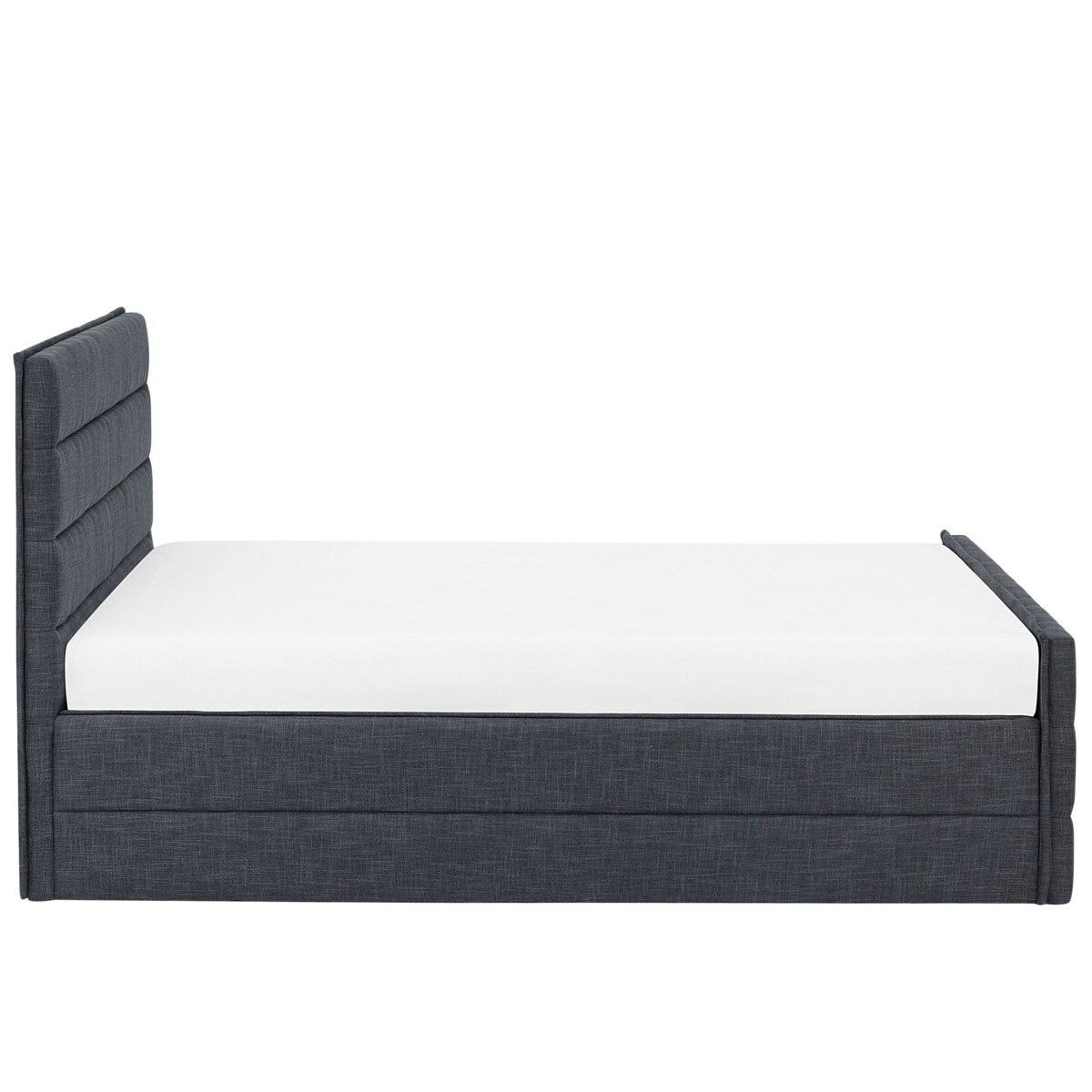 Łóżko tapicerowane 160 x 200 cm ciemnoszare VALBONNE