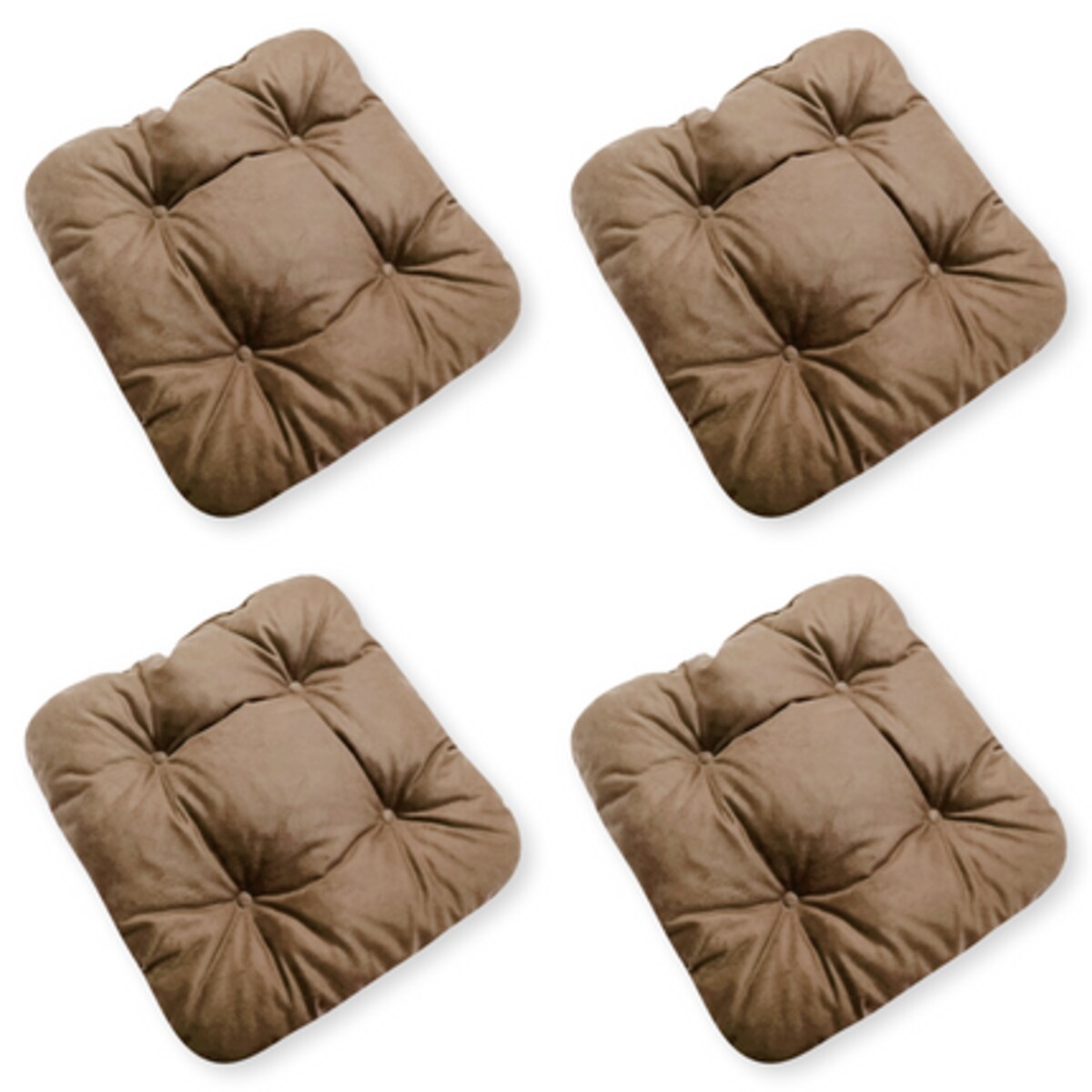 Zestaw 4 poduszek na krzesło/stołek, standard, 45x45 cm, Brąz
