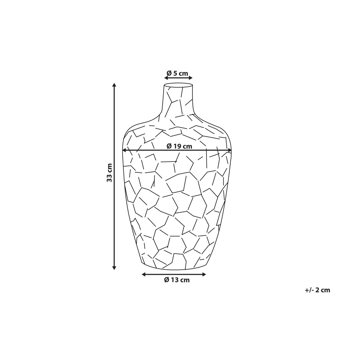 Wazon na kwiaty metalowy 33 cm srebrny INSHAS