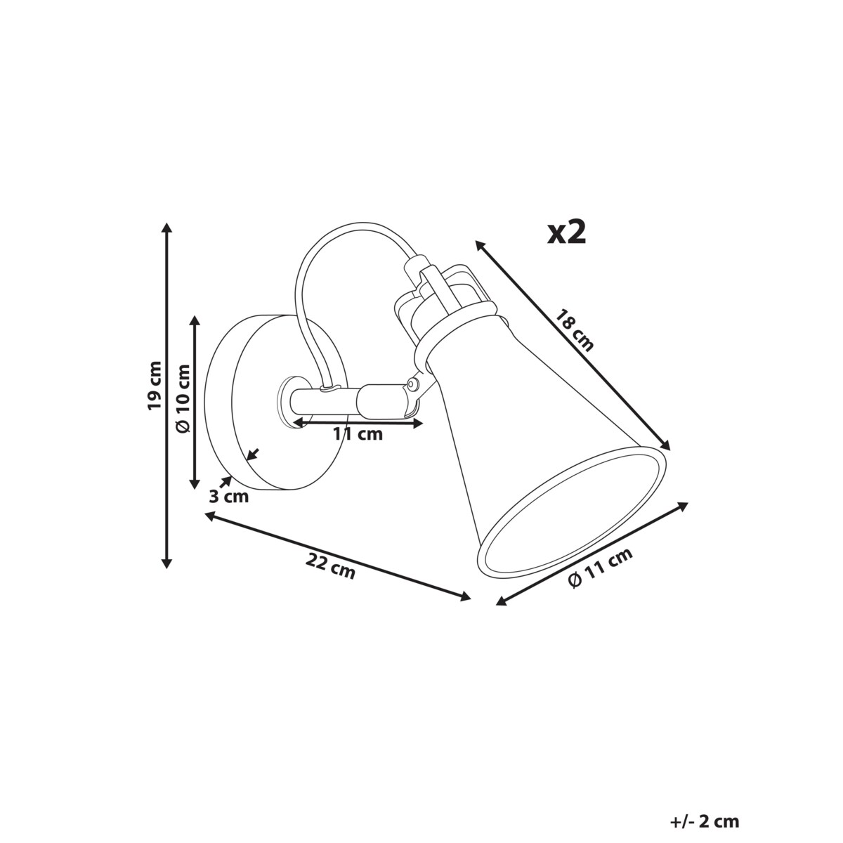 Zestaw 2 lamp ściennych metalowych beżowy MOYOLA
