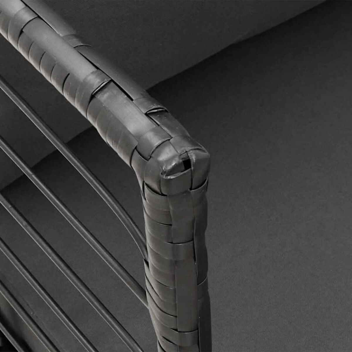 vidaXL Krzesło ogrodowe z poduszkami, czarne, polirattan