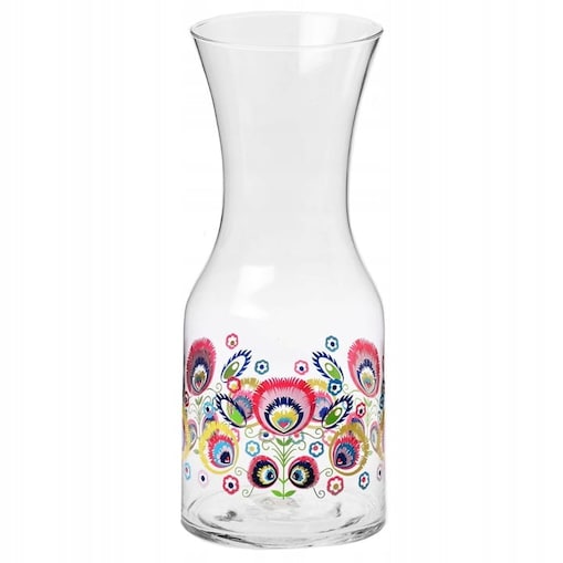Karafka ze Wzorem Łowickim Folk Krosno 900 ml na Wodę Sok Napoje Prezent