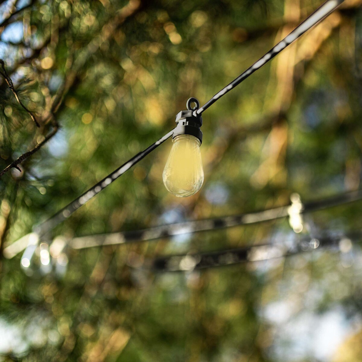 Lampki balkonowe na sznurze 12,5 m, 20 lampek, ciepłe światło LED