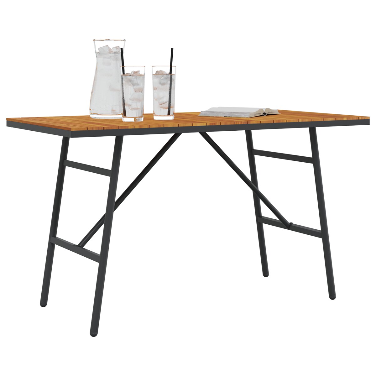 vidaXL Stół jadalny - Czarny, 110x55x62 cm, z litego drewna akacjowego