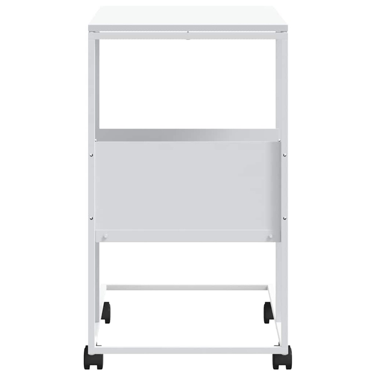 vidaXL Stolik boczny na kółkach, biały, 55x36x63,5 cm