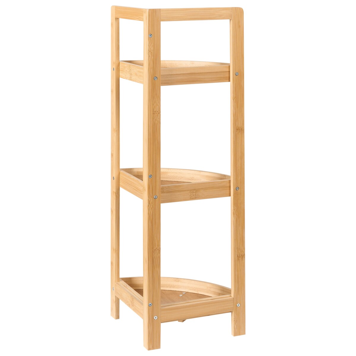 Szafka łazienkowa narożna bambusowa jasne drewno ILLAMPU