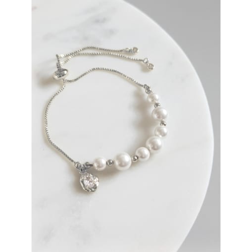 Bransoletka srebrna perłowa ŚLUB seashell mosiądz ROBIONA ręcznie jakość