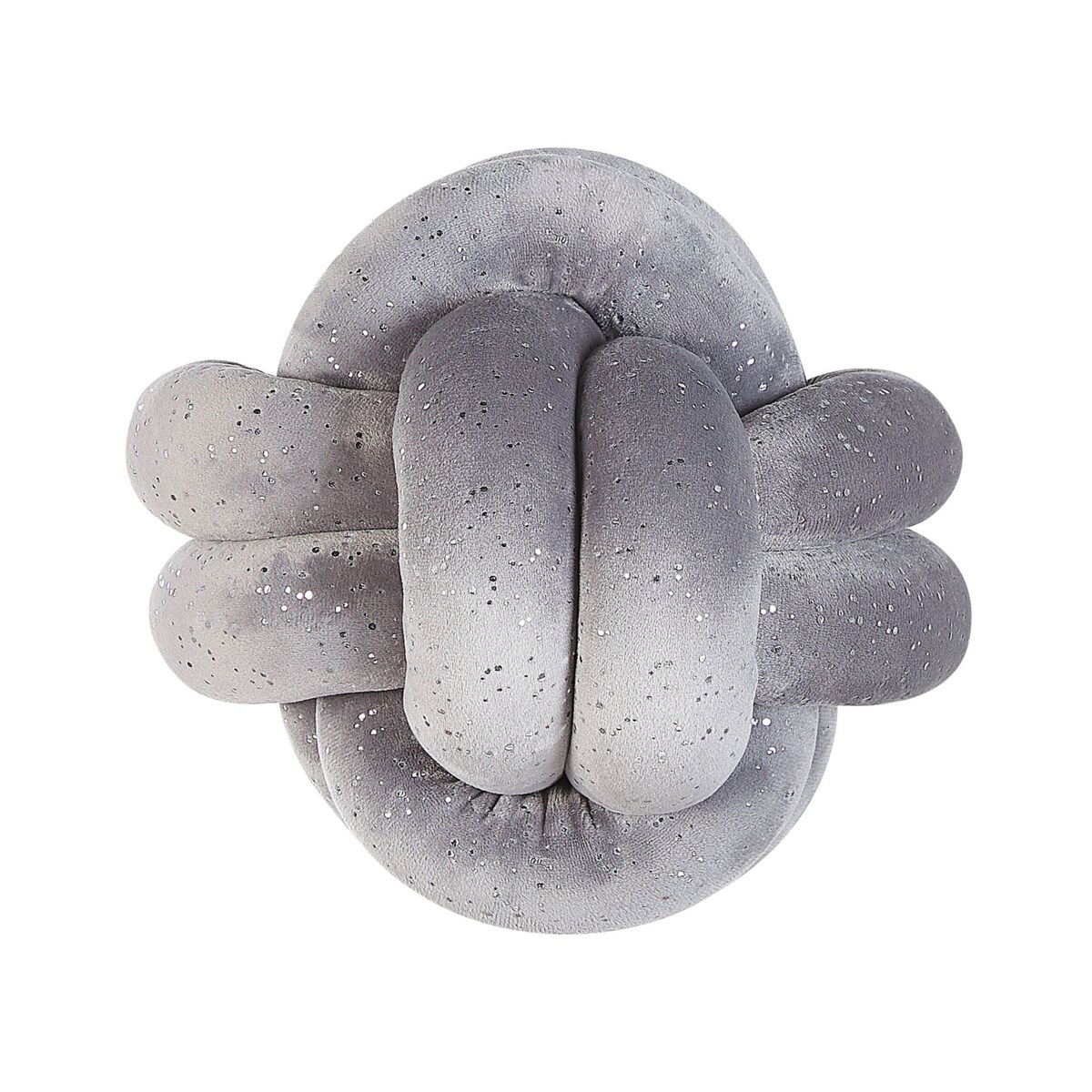 Welurowa poduszka dekoracyjna supeł z brokatem 20 x 20 cm szara MALNI