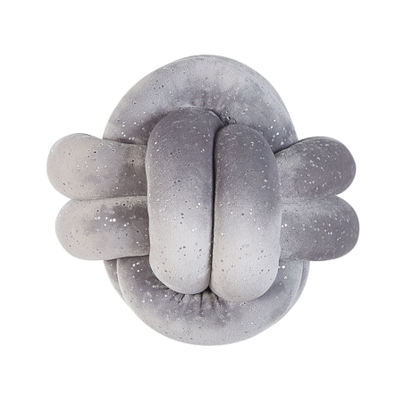 Welurowa poduszka dekoracyjna supeł z brokatem 20 x 20 cm szara MALNI