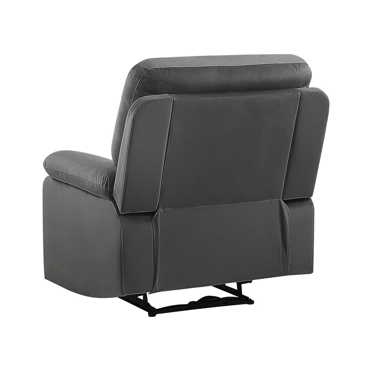 Fotel z elektryczną funkcją relaksu welurowy LED z ładowarką szary BERGEN