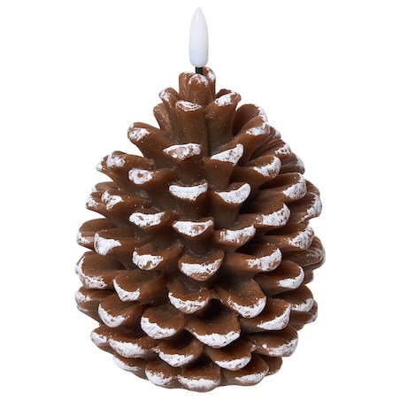 Zestaw 4 świec LED IVRESSE Szyszka 15/12 cm Brązowy