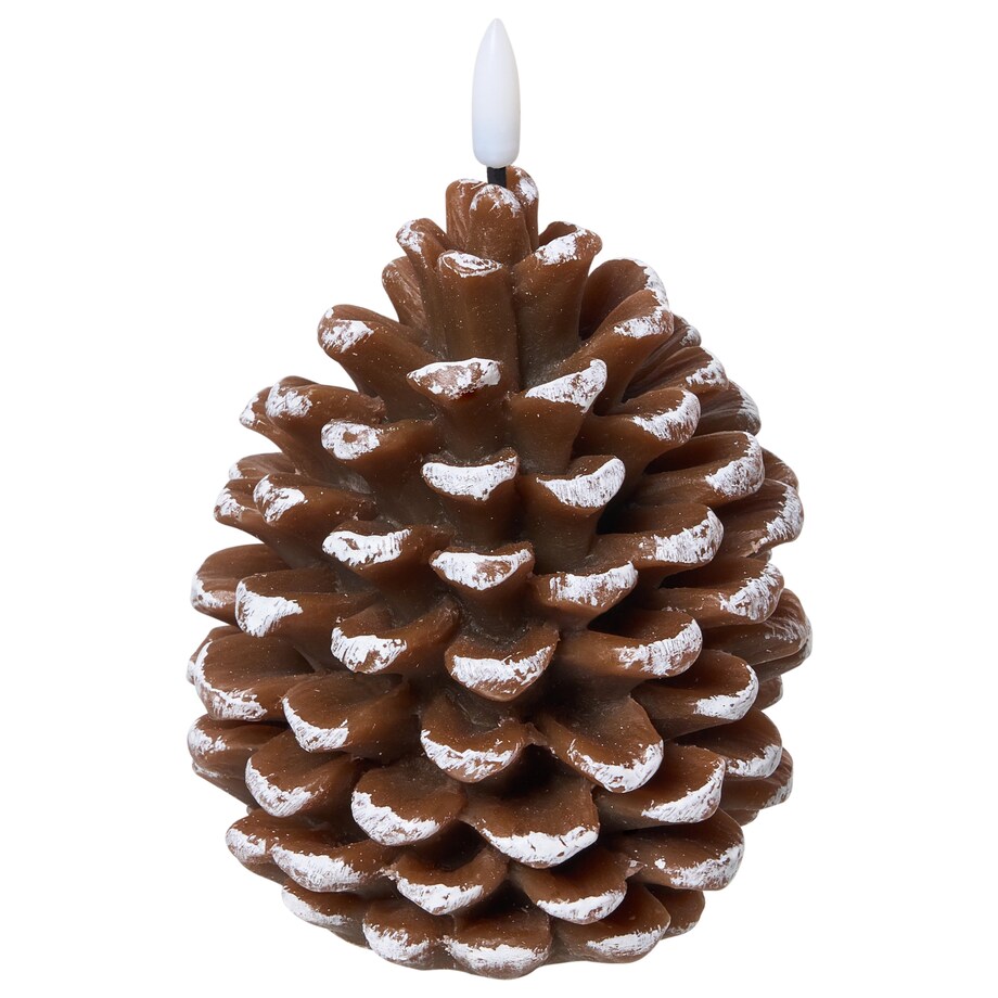 Zestaw 4 świec LED IVRESSE Szyszka 15/12 cm Brązowy