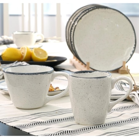 VILLA ITALIA Zestaw kubków ceramicznych 340 ml 6 sztuk VANILLA