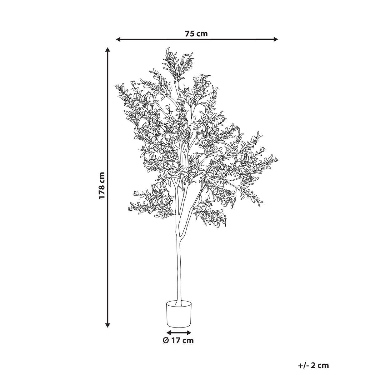 Sztuczna roślina OLIVE TREE 178 cm Zielony