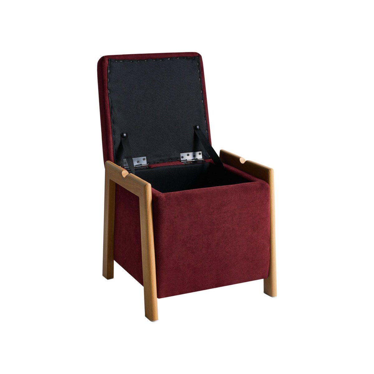 Puf ze schowkiem EDLAND Burgundowy