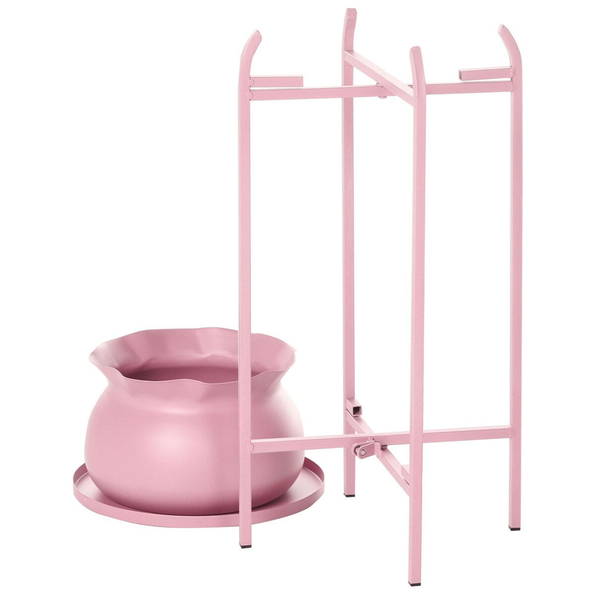 Doniczka na nóżkach MOKUREN Metal 25 cm Różowy