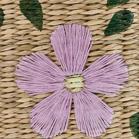 Komplet 3 koszy z trzciny ozdobione kwiatami, Sauv