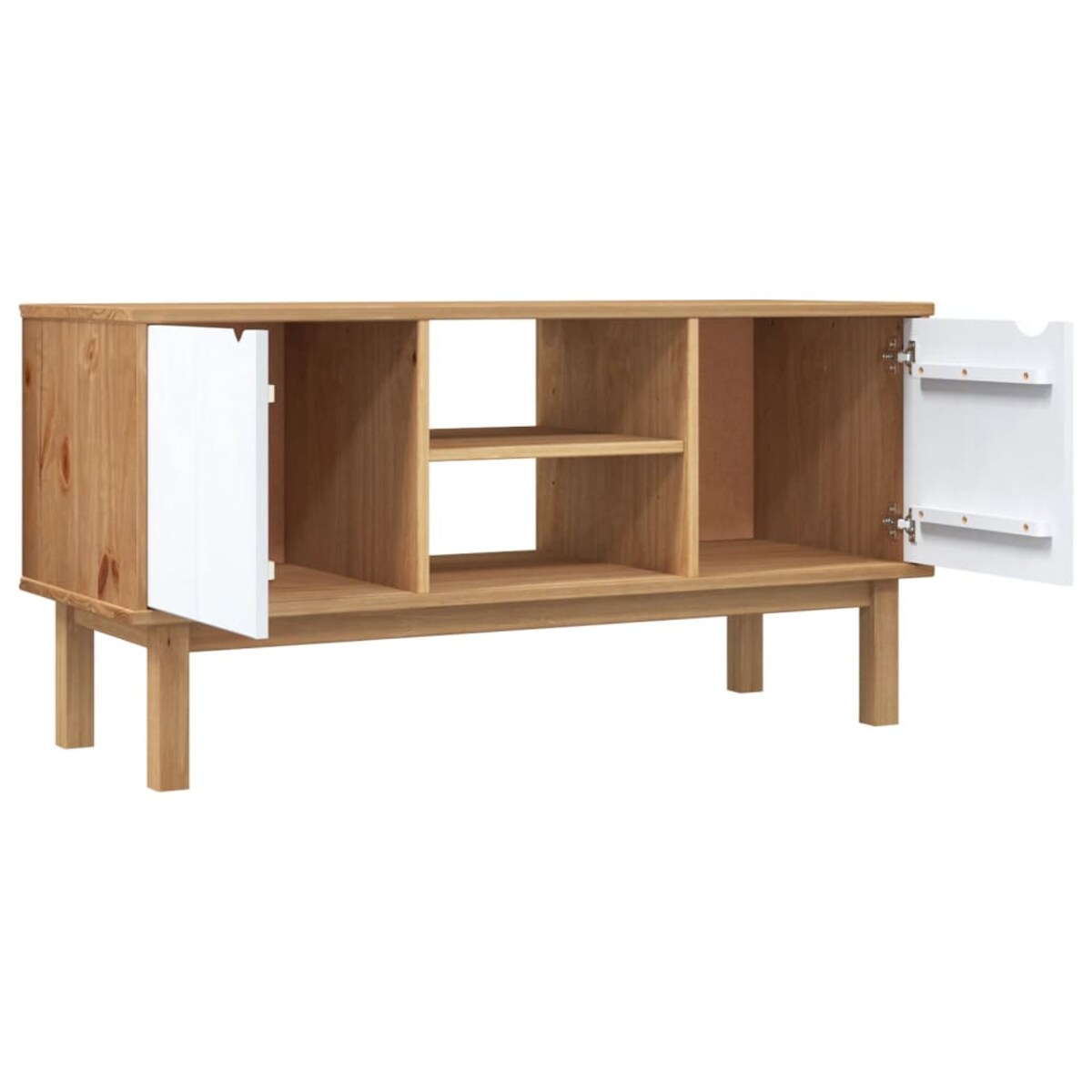 vidaXL Szafka pod TV OTTA, brązowo-biała 113,5x43x57 cm, sosna