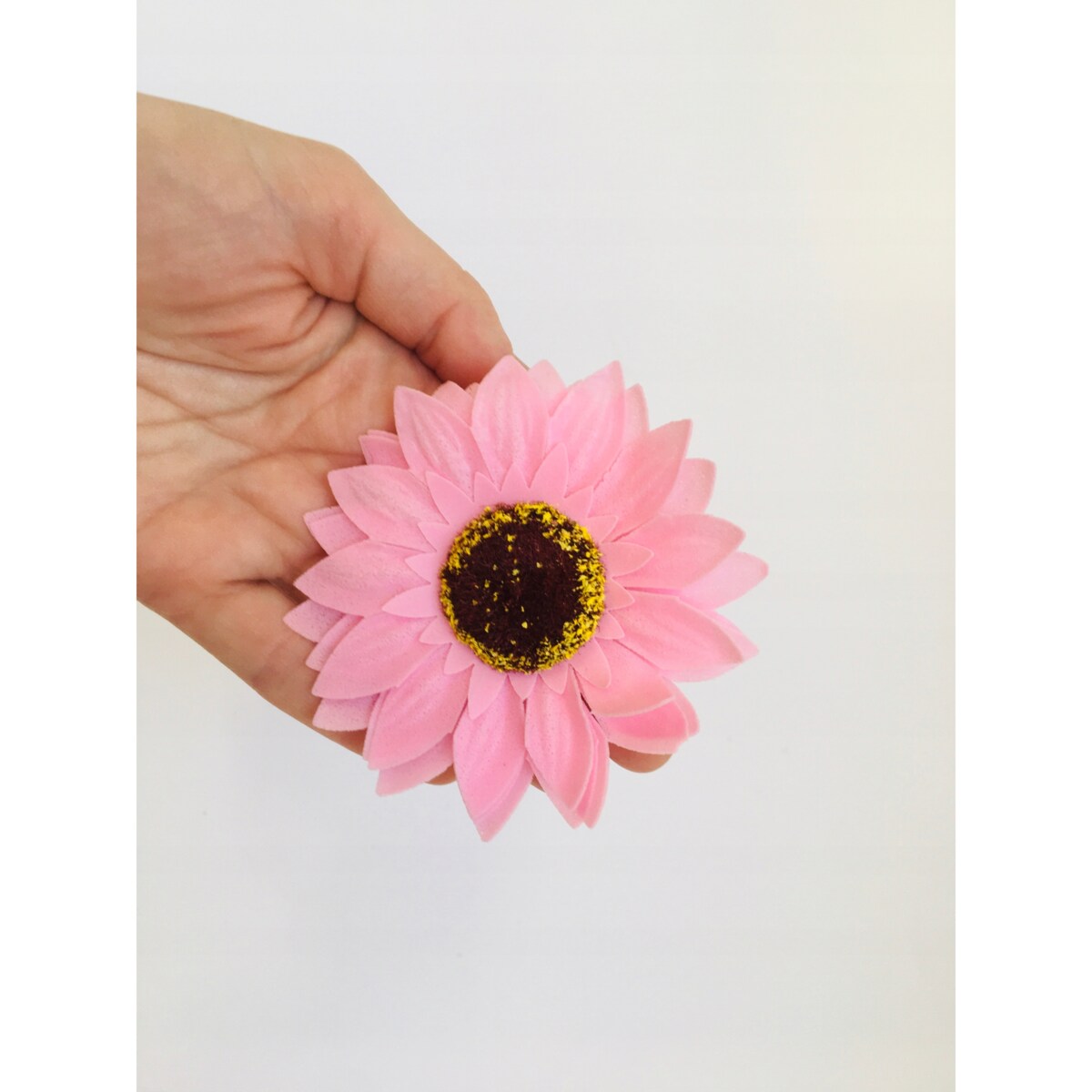 1x SŁONECZNIK DUŻY kwiat mydlany PACHNĄCY NA BUKIET stroik box różowy