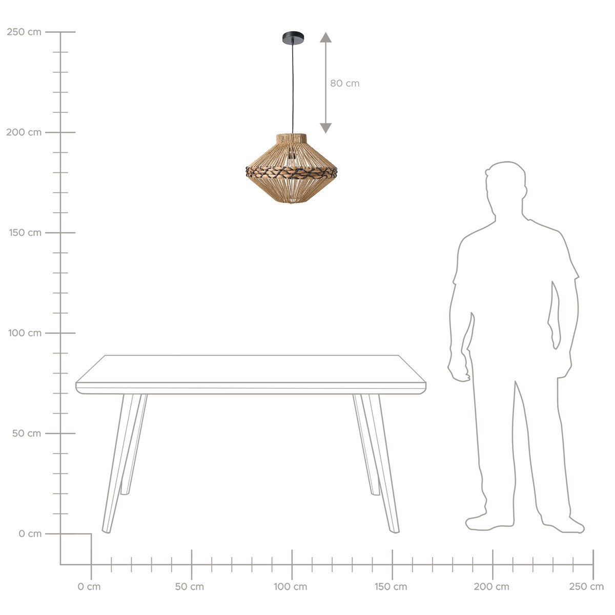 Lampa wisząca RABACCA Papierowa plecionka Naturalny