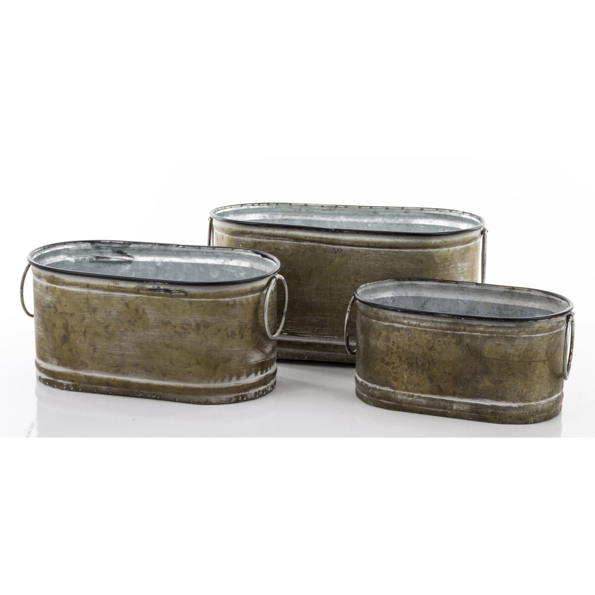 Osłonki metalowe 3 szt. 15,5x32x16,5 cm, 13x27,5x14,5 cm,11x23x13,5 cm GREY III