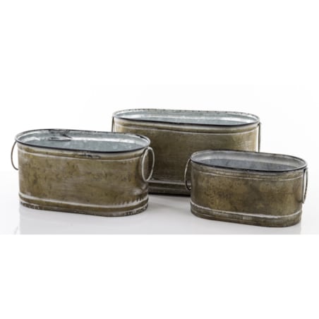 Osłonki metalowe 3 szt. 15,5x32x16,5 cm, 13x27,5x14,5 cm,11x23x13,5 cm GREY III