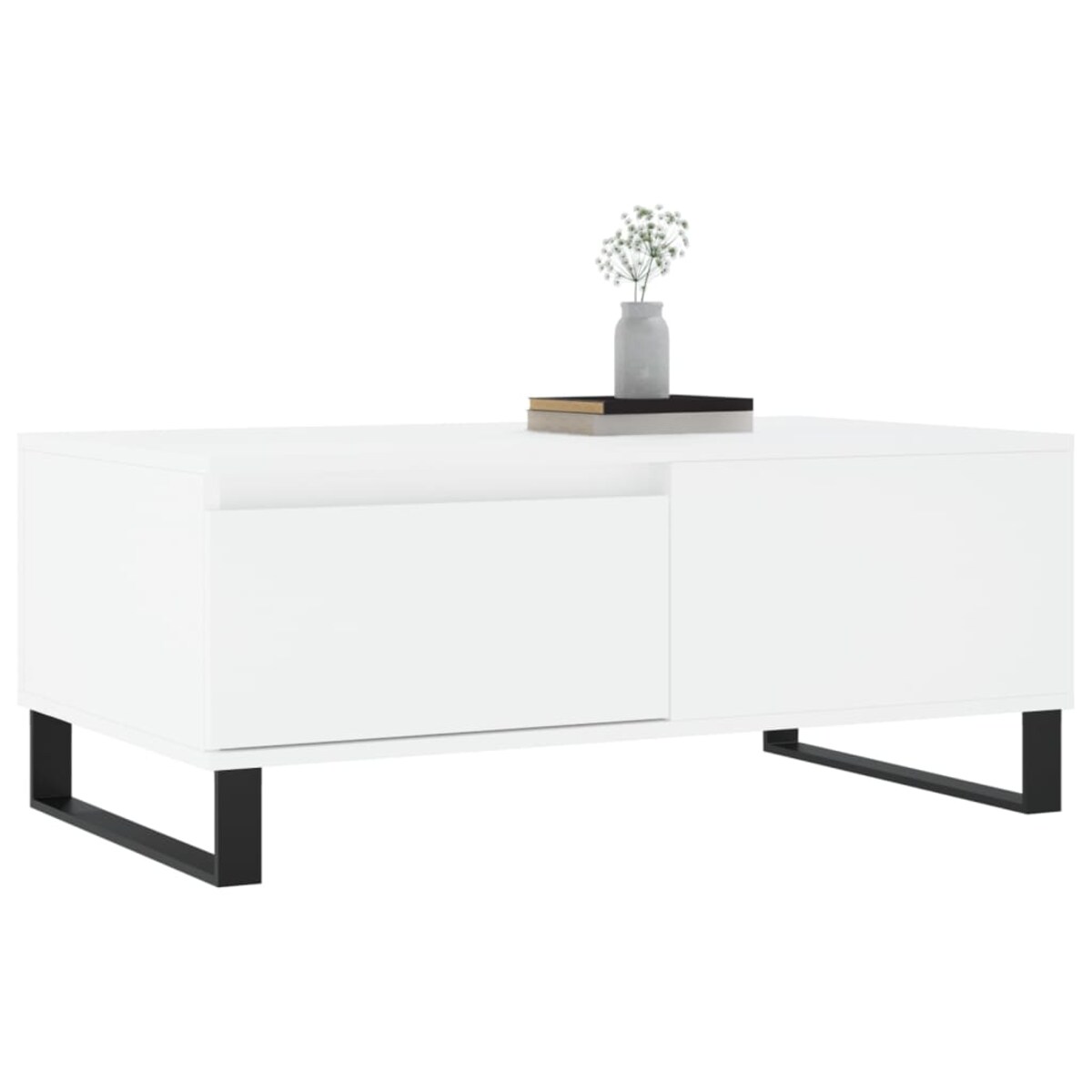 vidaXL Stolik kawowy, biały 90x50x36,5 cm, materiał drewnopochodny