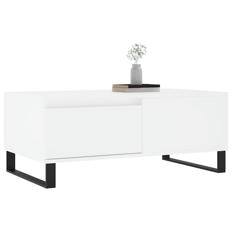vidaXL Stolik kawowy, biały 90x50x36,5 cm, materiał drewnopochodny
