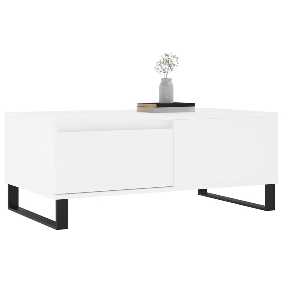 vidaXL Stolik kawowy, biały 90x50x36,5 cm, materiał drewnopochodny