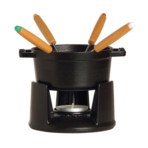 Mini zestaw do fondue Staub - 10 cm, Czarny