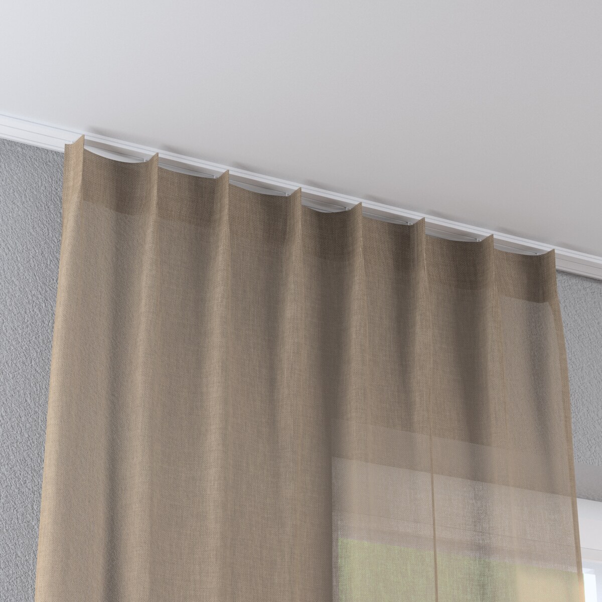 Zasłona na haczykach flex pojedynczych 130x260 beżowy