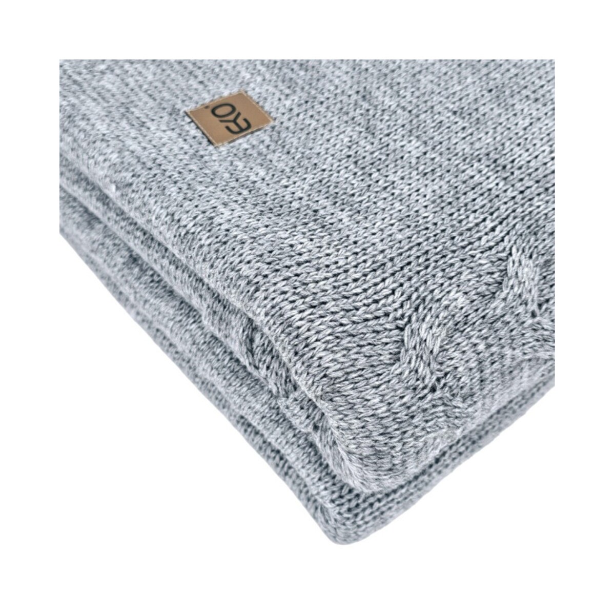 Koc dzianinowy z wełną 200x220 cm – AREZZO200 POPIEL