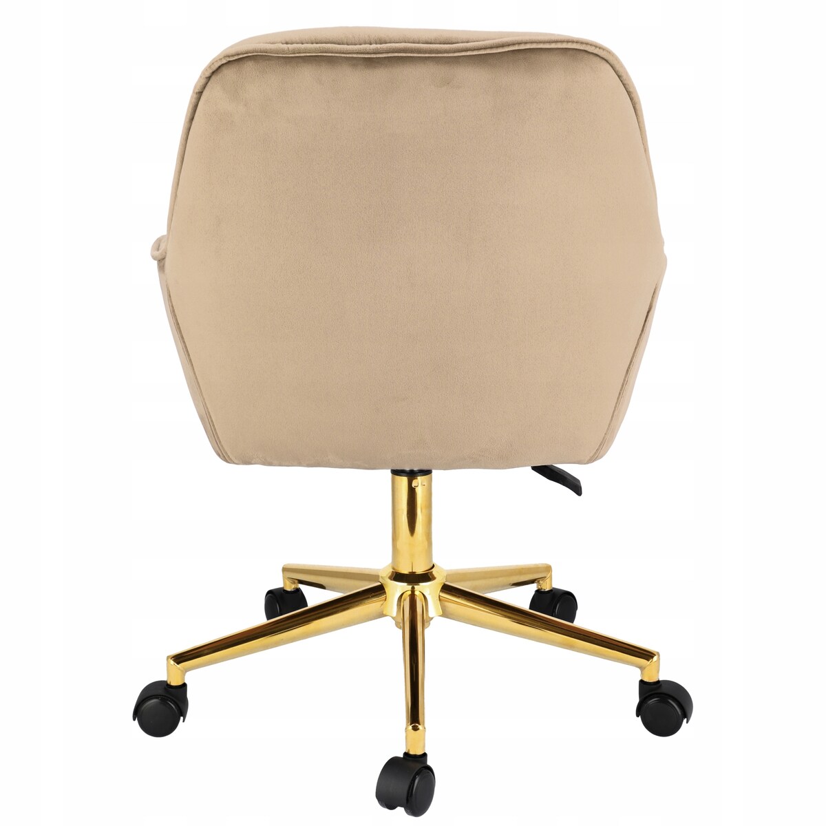 Fotel obrotowy welurowy LARGO beżowy na złotej stopie
