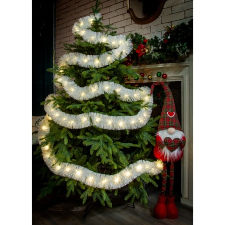 Łańcuch Led Choinkowy Biały Na Baterie Świąteczny Na Choinkę 6 Metrów