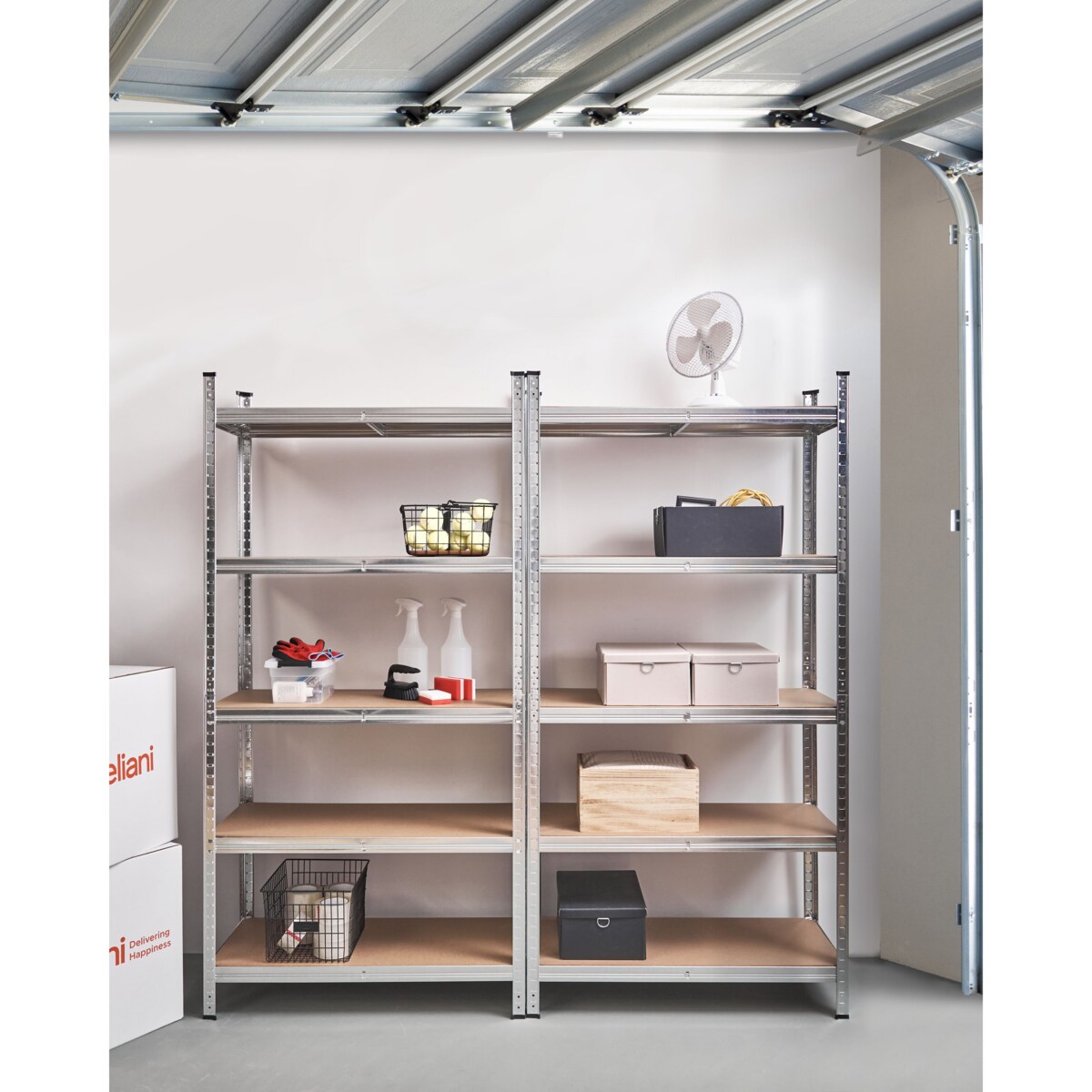 Regał z półkami XITTA Metal 90 cm 40 cm Srebrny