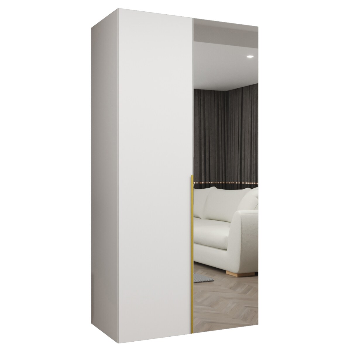 Szafa uchylna otwierana ALICANTE 2 100 wys. 202 cm Biały + u. Złoty