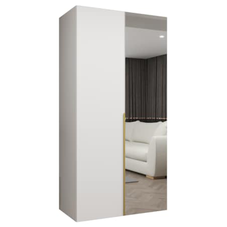 Szafa uchylna otwierana ALICANTE 2 100 wys. 202 cm Biały + u. Złoty