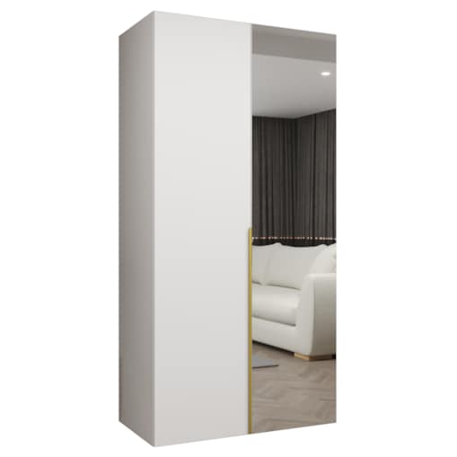 Szafa uchylna otwierana ALICANTE 2 100 wys. 202 cm Biały + u. Złoty